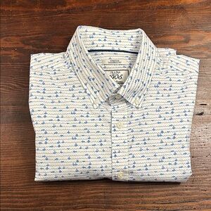 Jos. A. Bank 1905 size large Men's Blue Patterned Shirt short sleeve